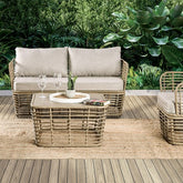 Johari 4 Pc. Conversation Set Model Fm80016Nt-4Pc-Bn-Bench By Furniture Of America